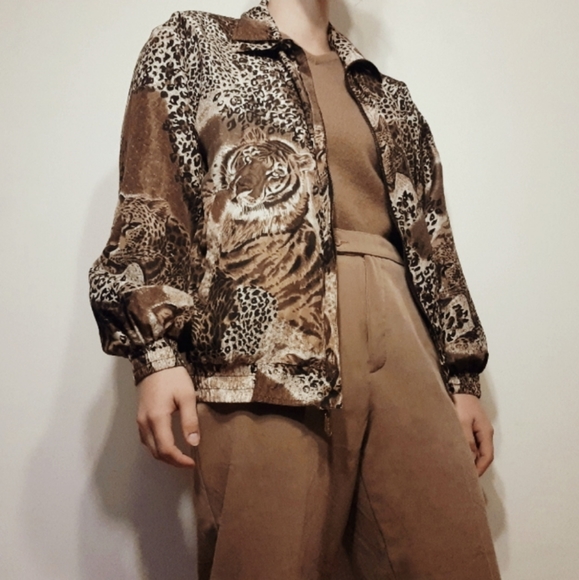 Fuda International Jackets & Blazers - •Fuda International• Vintage Silk Wild Cat Jacket